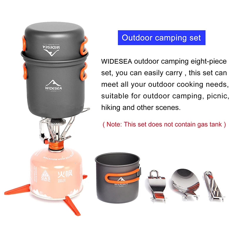 Widesea Camping Cookware Set Portable Pot And Cup Kit