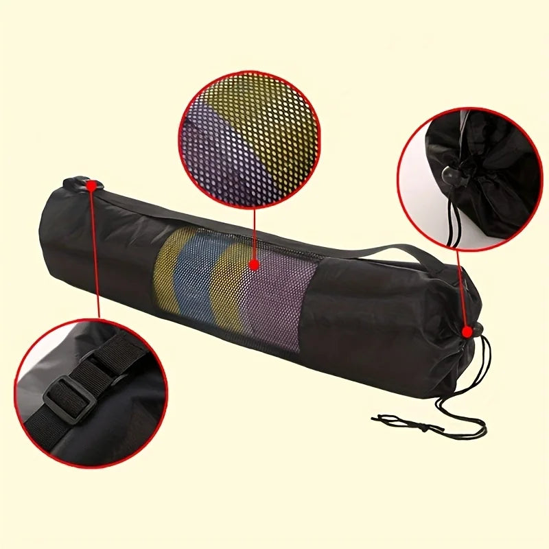 Breathable Yoga Mat Storage Mesh Bag With Shoulder Strap
