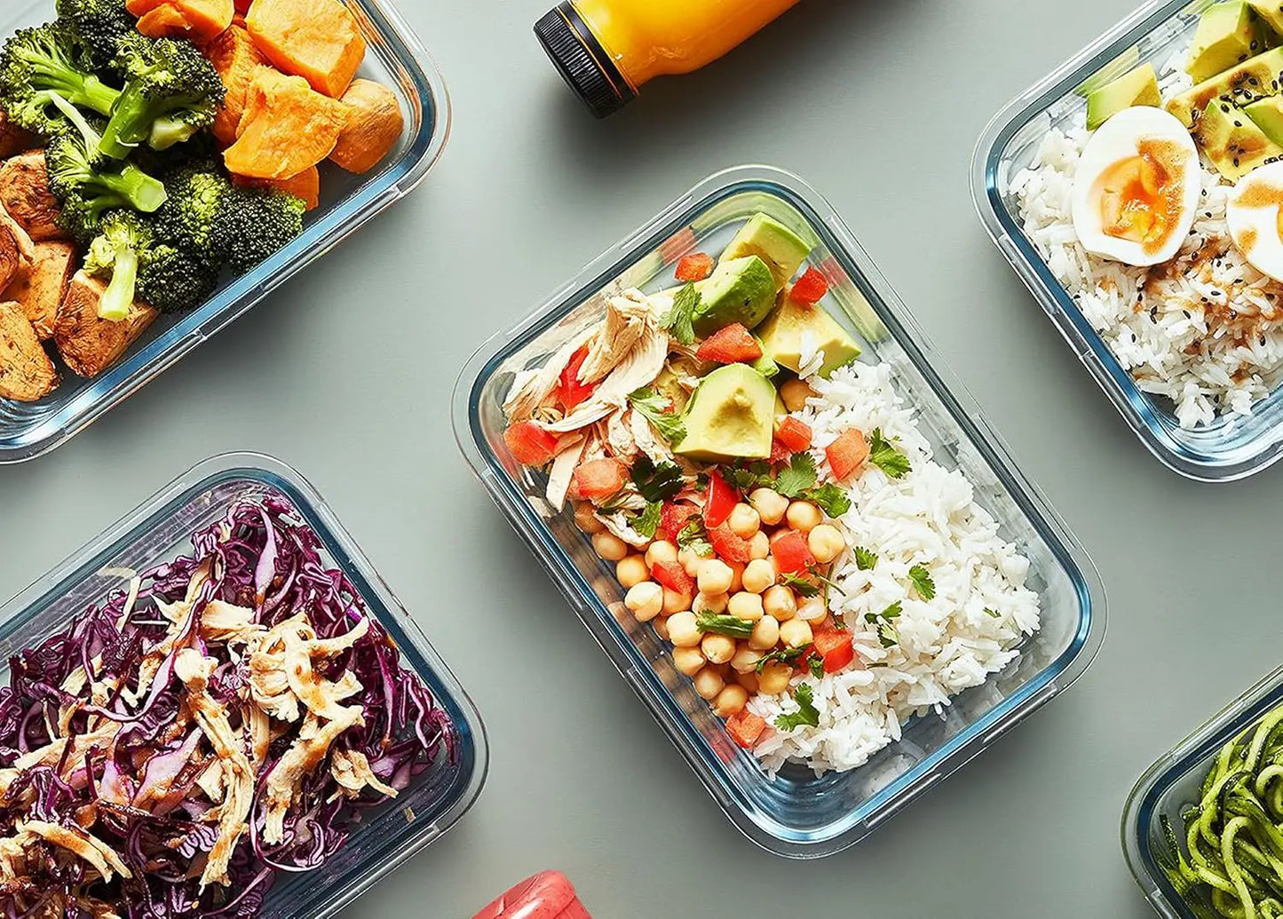 Glass Meal Prep Containers With Lids, Airtight Storage