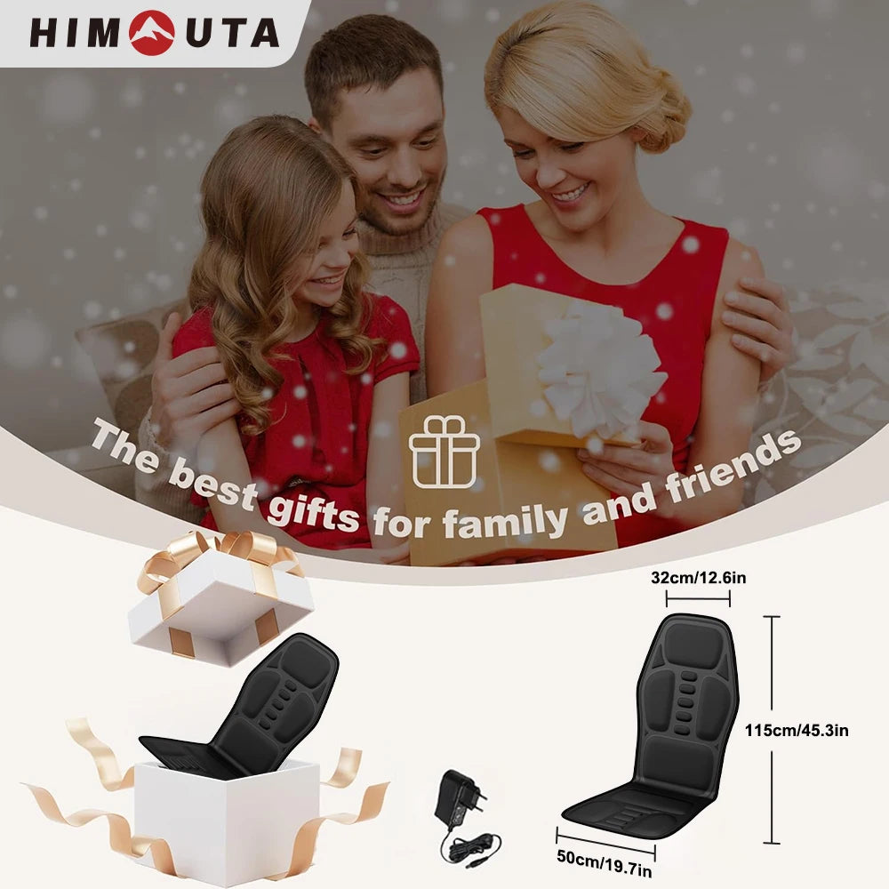 HIMOUTA Electric Back Massager Heated Full Body Chair Cushion