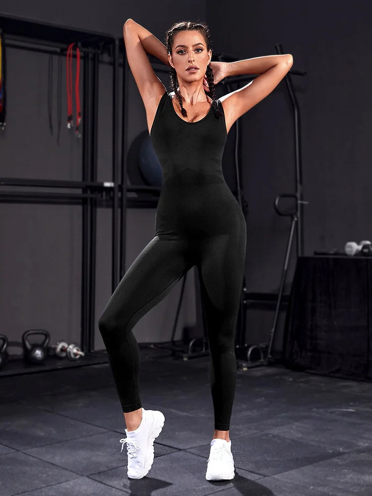 Yoga Sleeveless Women's Jumpsuit One Piece Skin Tight