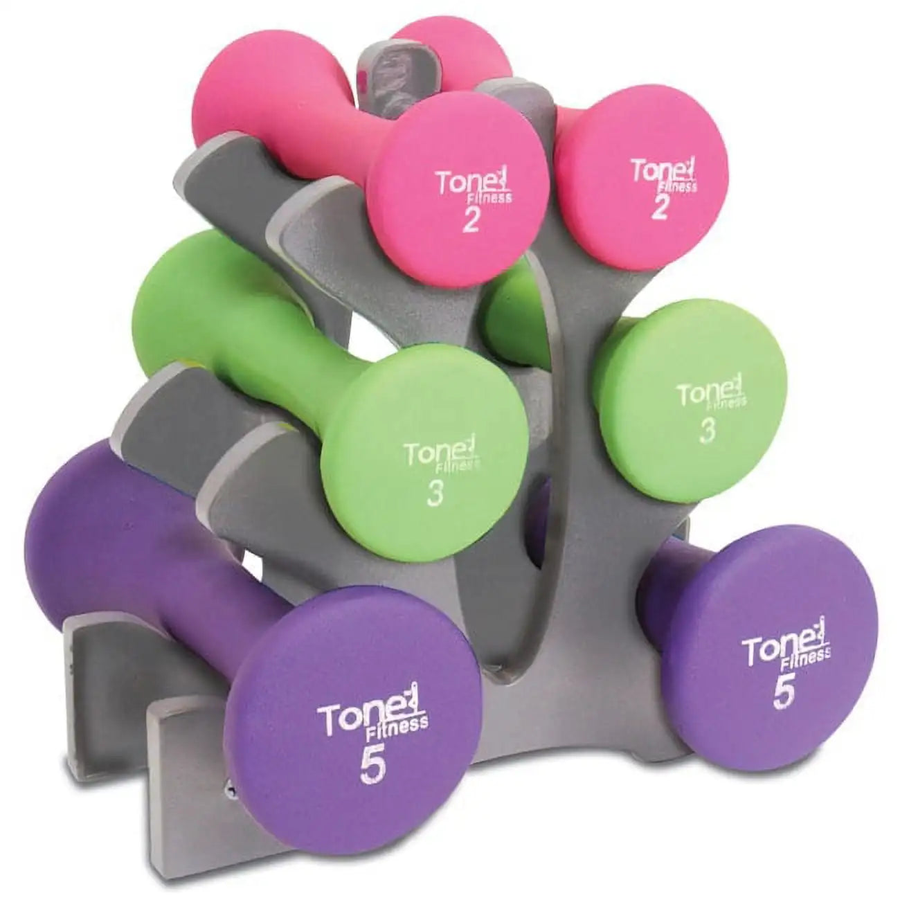 Hourglass Neoprene Dumbbell Set With A Frame And Non Slip Grips