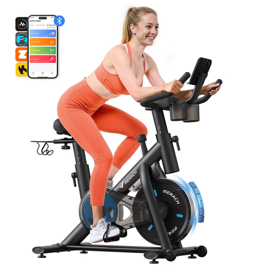 MERACH Magnetic Stationary Bike With App And Low Noise Cycling