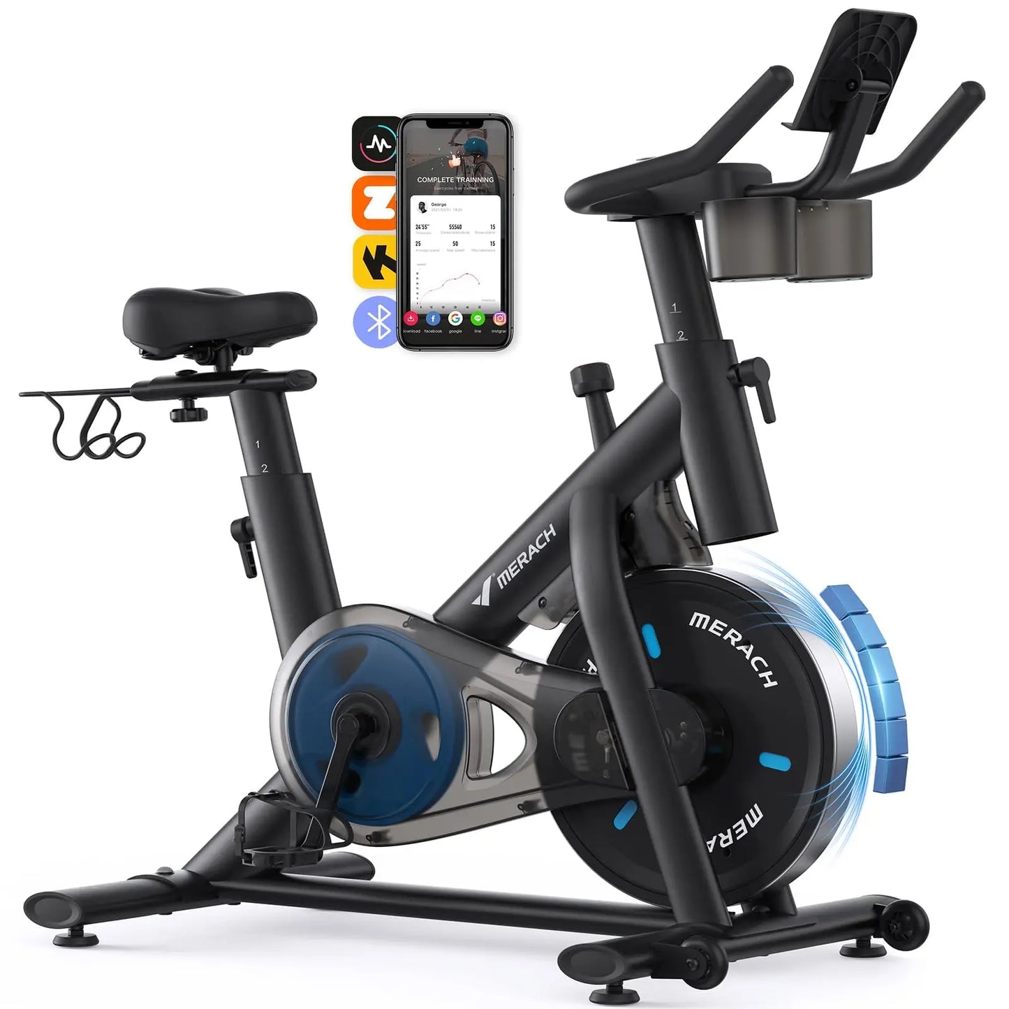 MERACH Magnetic Stationary Bike With App And Low Noise Cycling