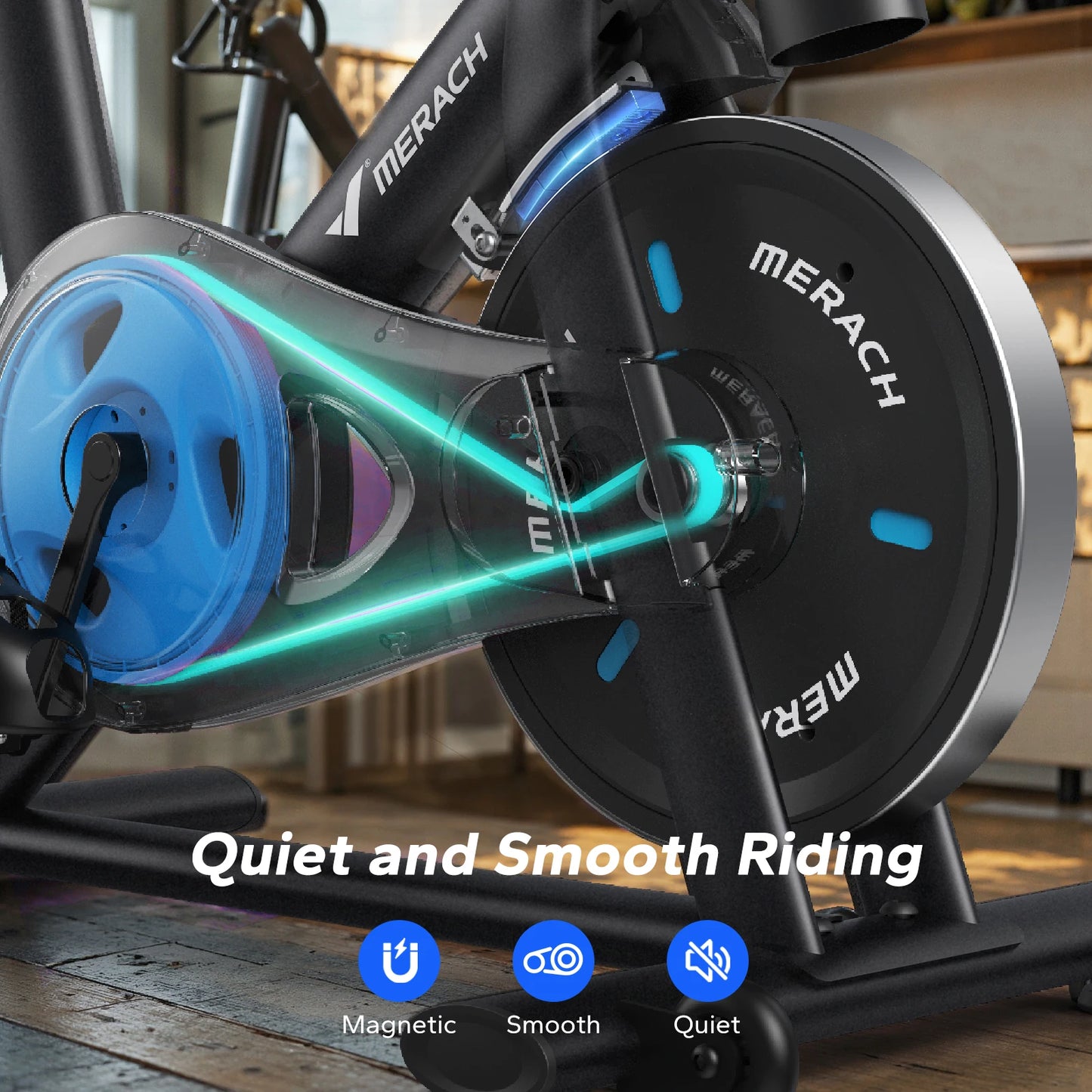 MERACH Magnetic Stationary Bike With App And Low Noise Cycling