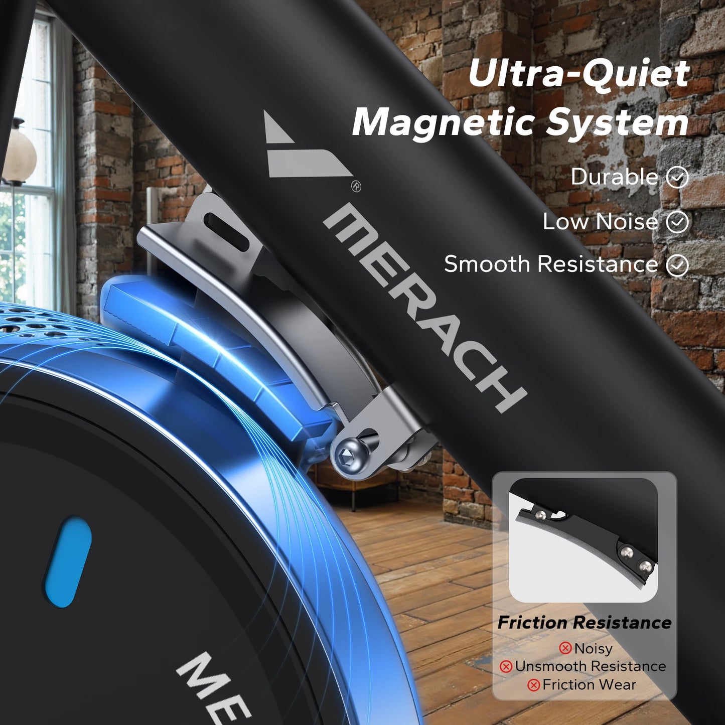 MERACH Magnetic Stationary Bike With App And Low Noise Cycling
