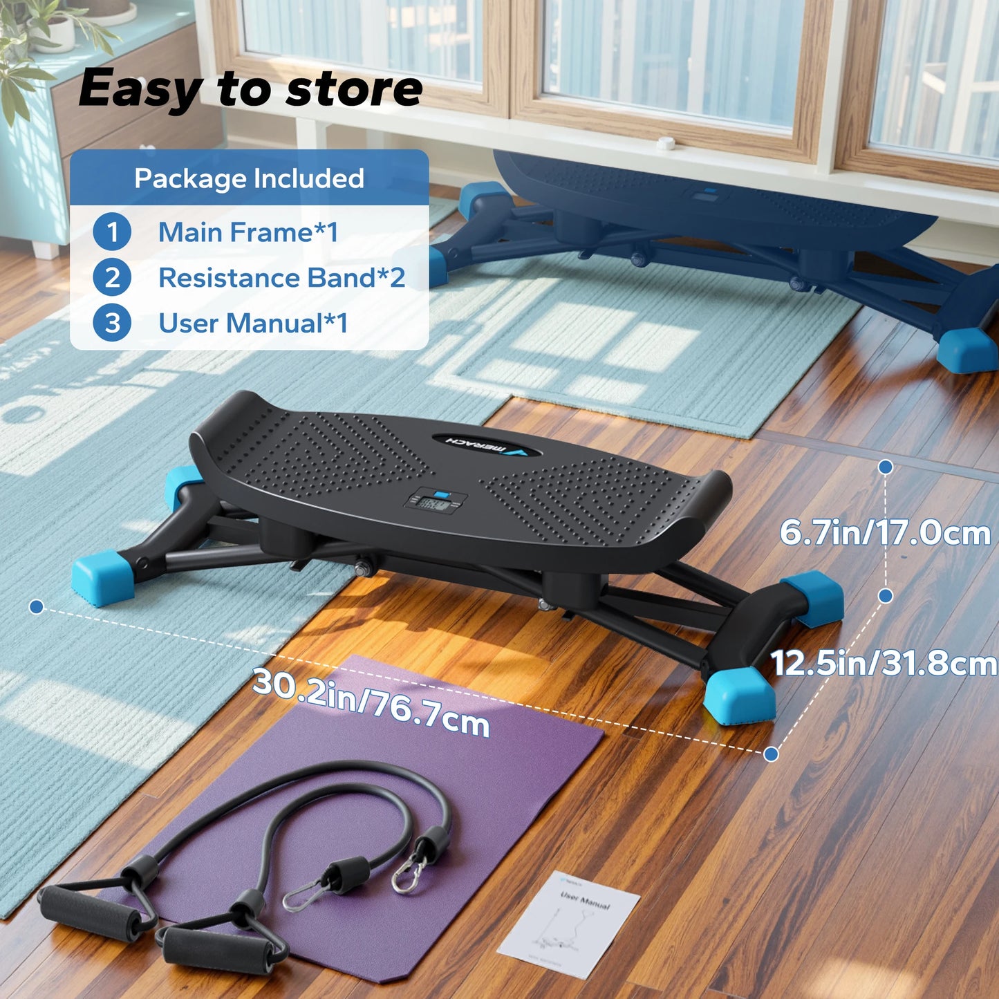 MERACH Ski Machine Simulated Ski Trainer For Full Body Cardio Workout