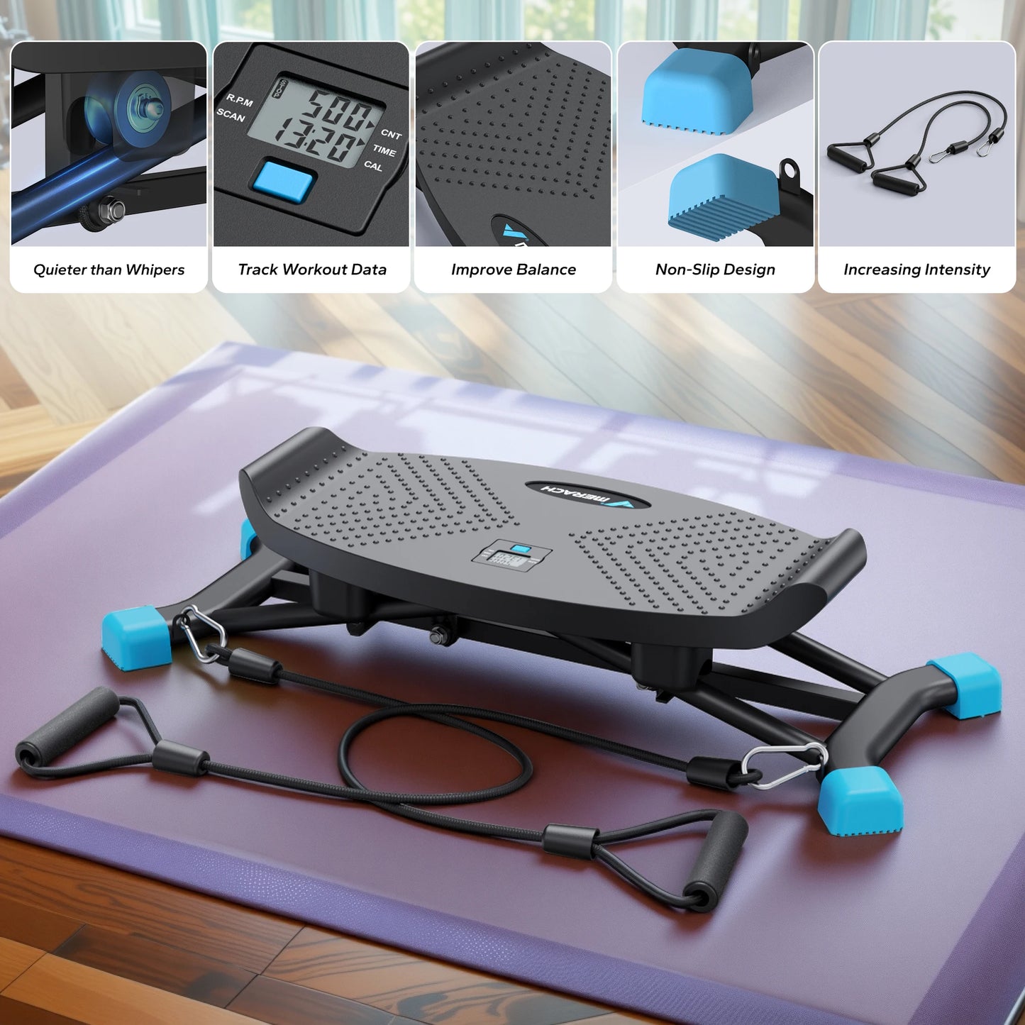 MERACH Ski Machine Simulated Ski Trainer For Full Body Cardio Workout