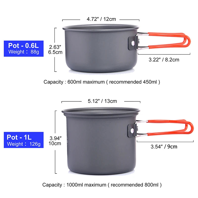 Widesea Camping Cookware Set Portable Pot And Cup Kit