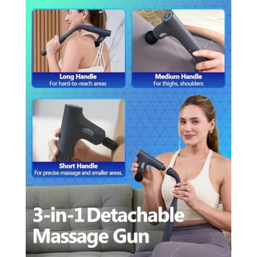3-In-1 Detachable Massage Gun Deep Tissue Back Massager