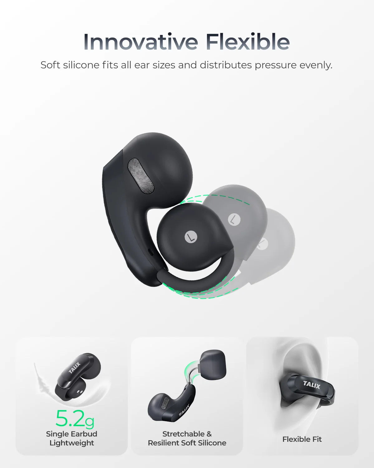 TALIX AuraHalo G1 Clip On Earbuds With Bluetooth 5.3