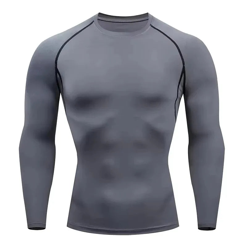 NONECN Autumn Keep Warm Compression Running T Shirt Long Sleeve