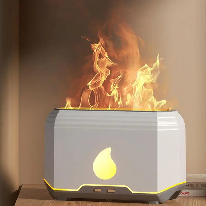 Aromatherapy Diffuser Humidifier With Flame Effect For Bedroom