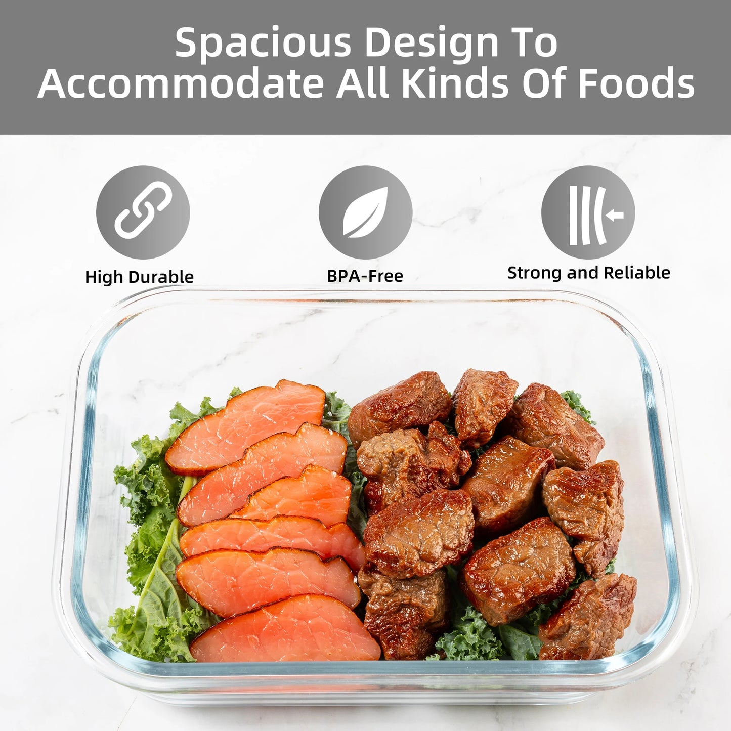 Glass Food Storage Containers Set Leakproof Airtight Stackable Microwave Safe