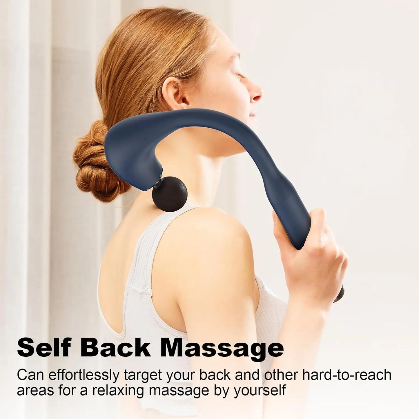 Deep Tissue Massage Gun With Extended Handle U Shaped Massager