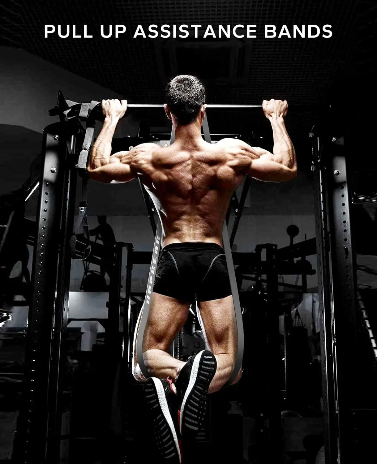 Five Piece Pull Up Assistance Bands Set With Door Anchor For Full Body Workout