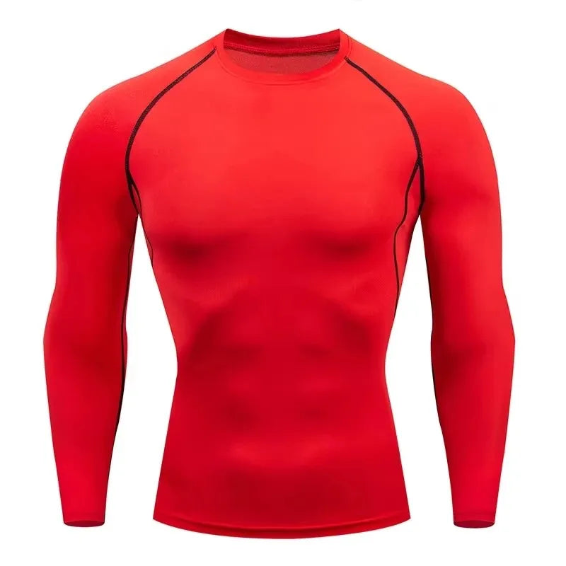 NONECN Autumn Keep Warm Compression Running T Shirt Long Sleeve