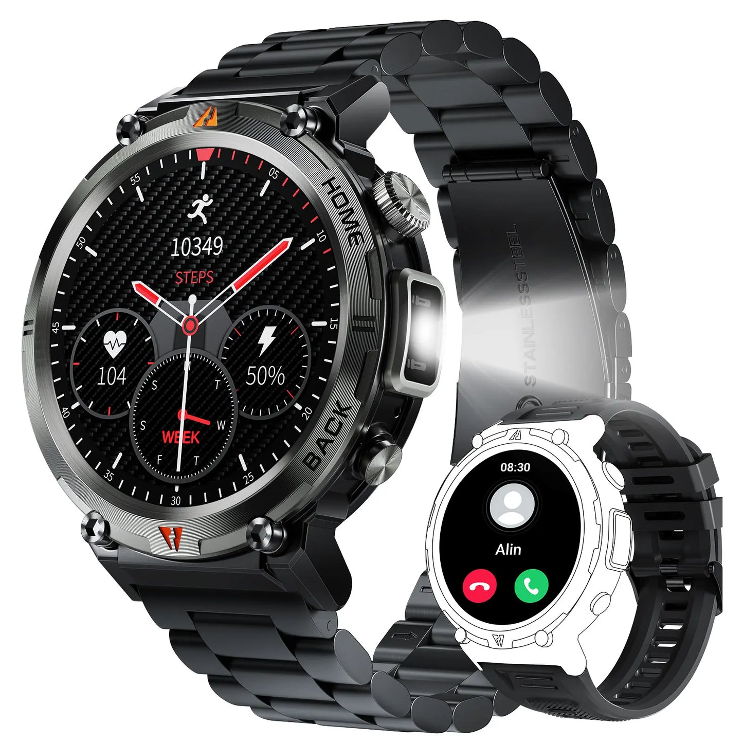 EIGIIS KE3 Bluetooth Call Smartwatch for Men With Health Monitor