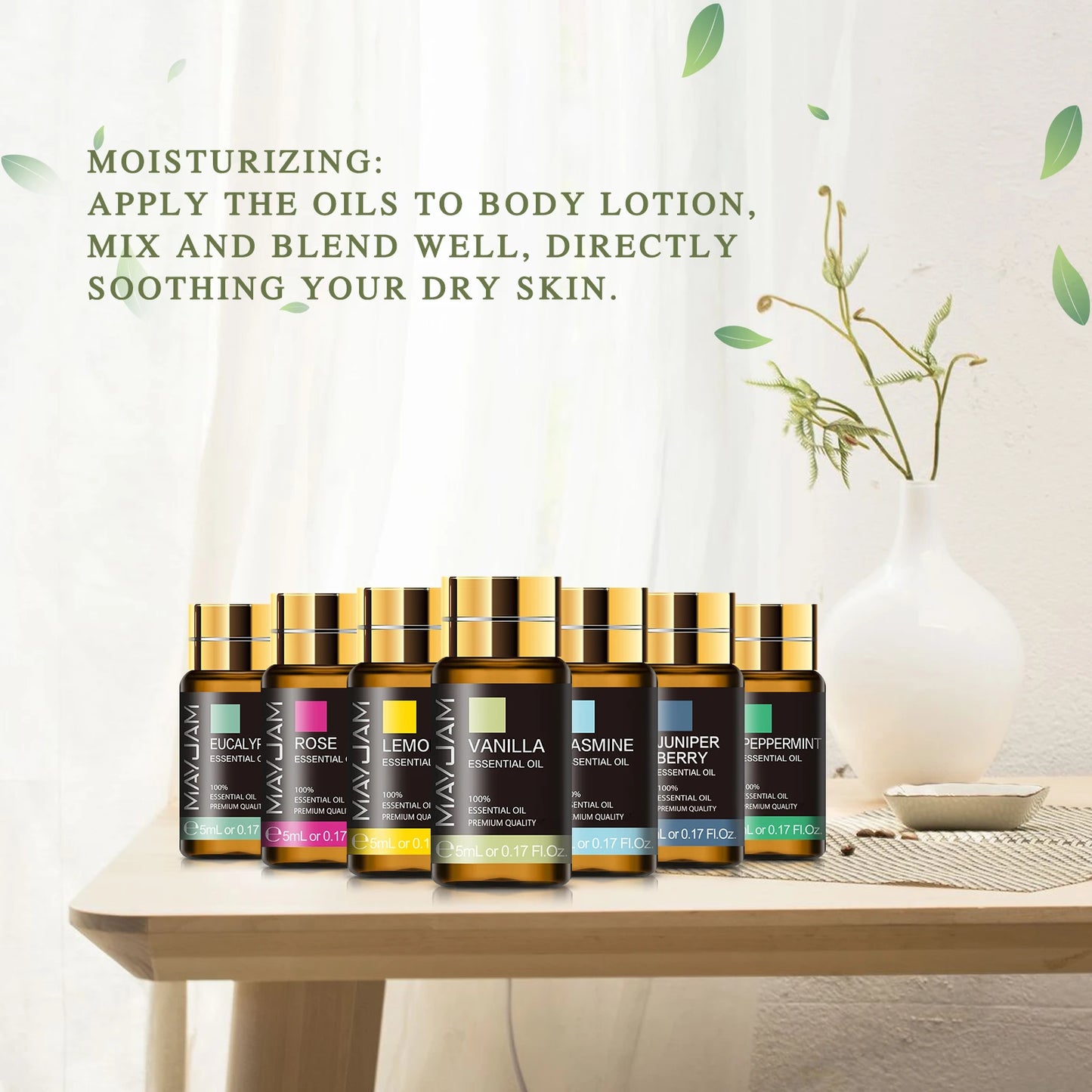 MAYJAM 28pc Pure Natural Essential Oils Gift Set For Diffuser