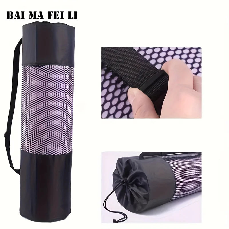 Breathable Yoga Mat Storage Mesh Bag With Shoulder Strap