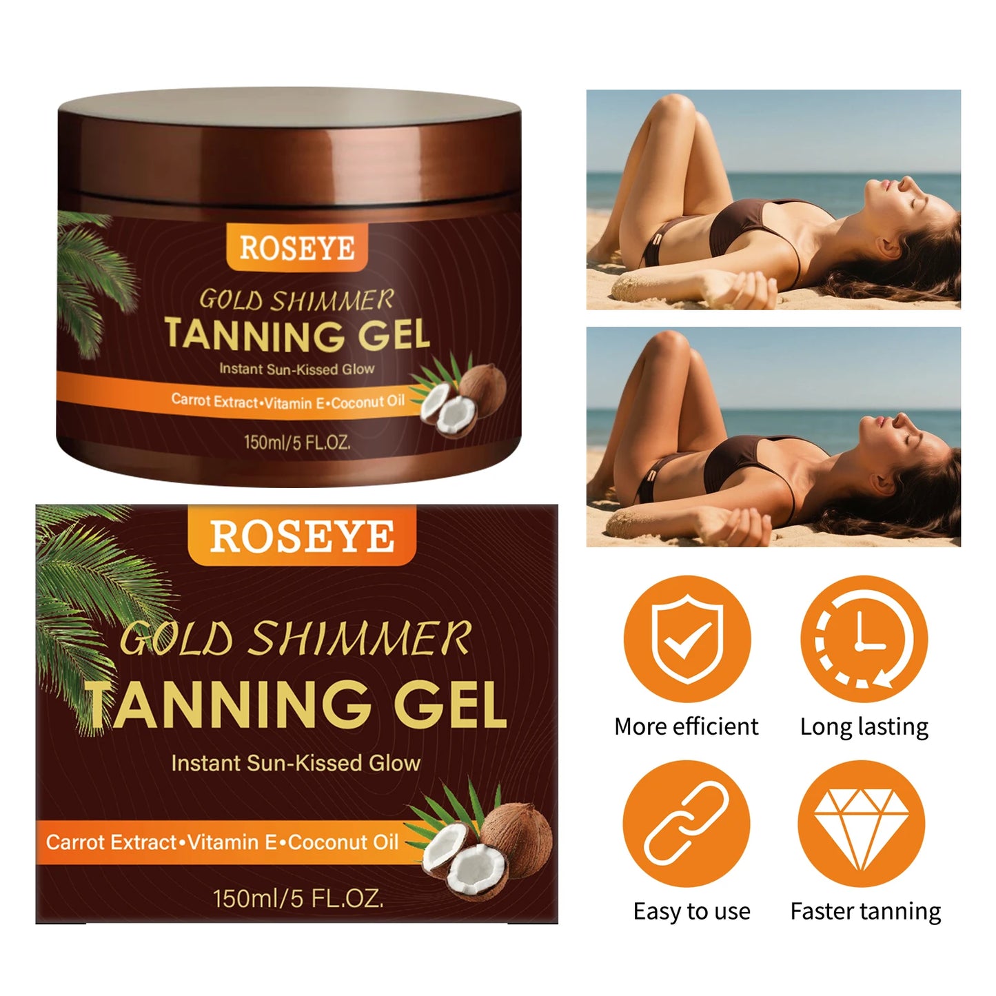 Summer Skin Self Tanning Cream Sunless Self Tanner For Face Body For Natural Glow Body Bronzer Easy Use Bronzing Lotion 150ml