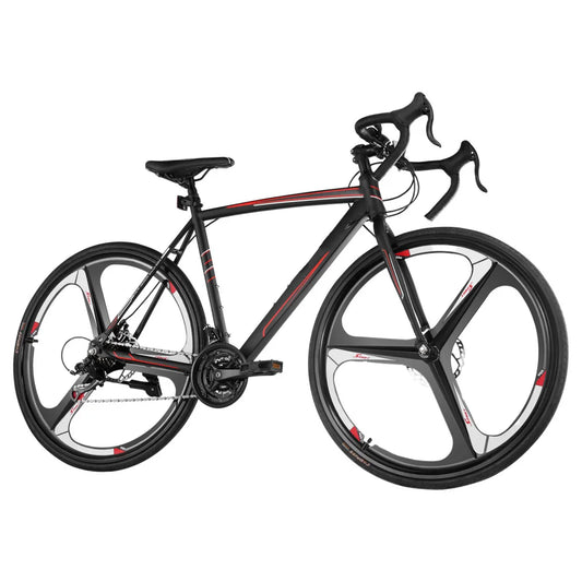 Road Bike With Carbon Steel Frame And Disc Brakes Performance