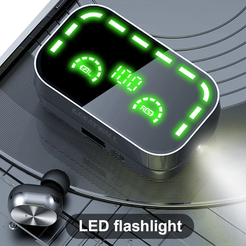 GREATWALL TWS Wireless Earphones With LED Display Microphone