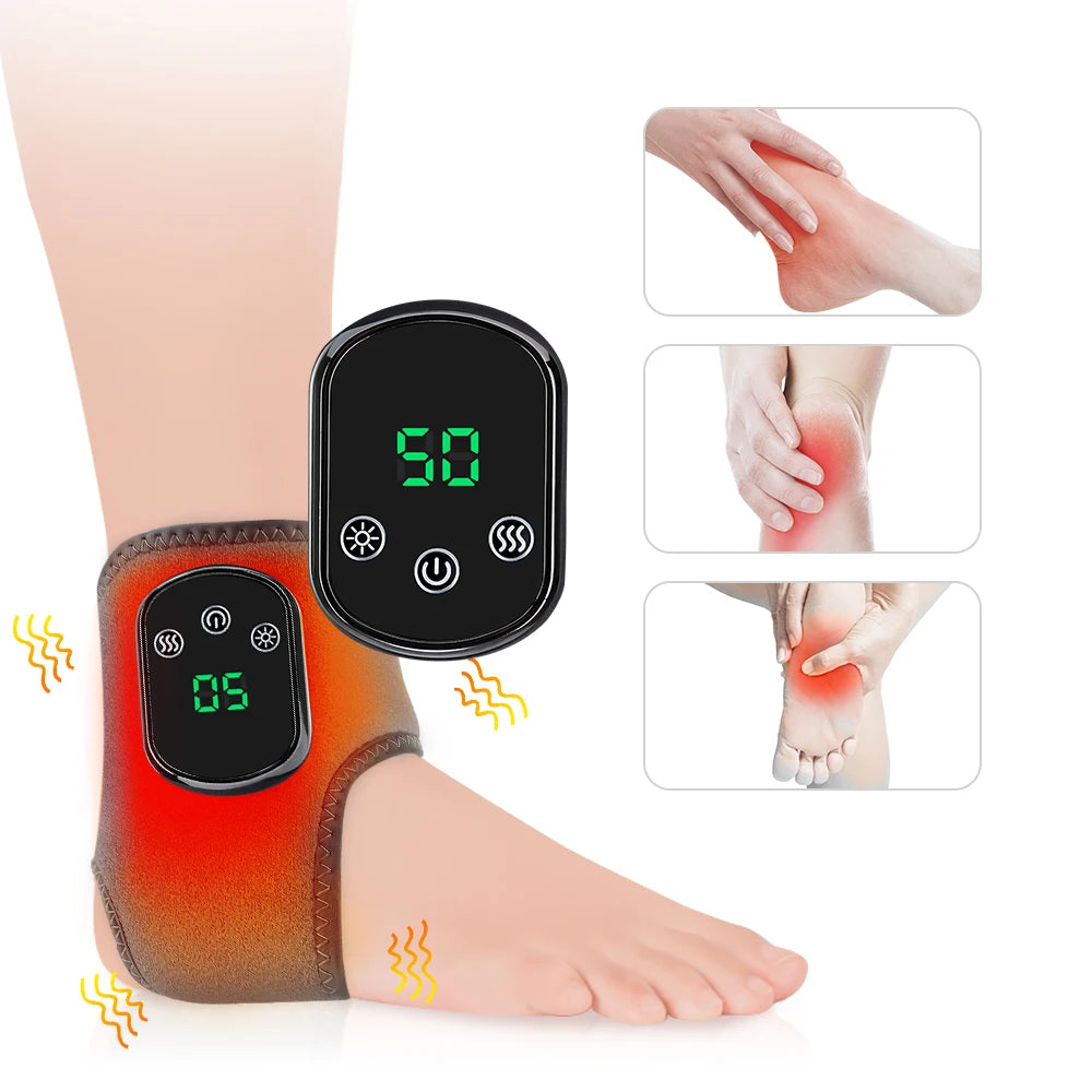 PASTSKY Electric Heated Ankle Massager With Foot Vibration