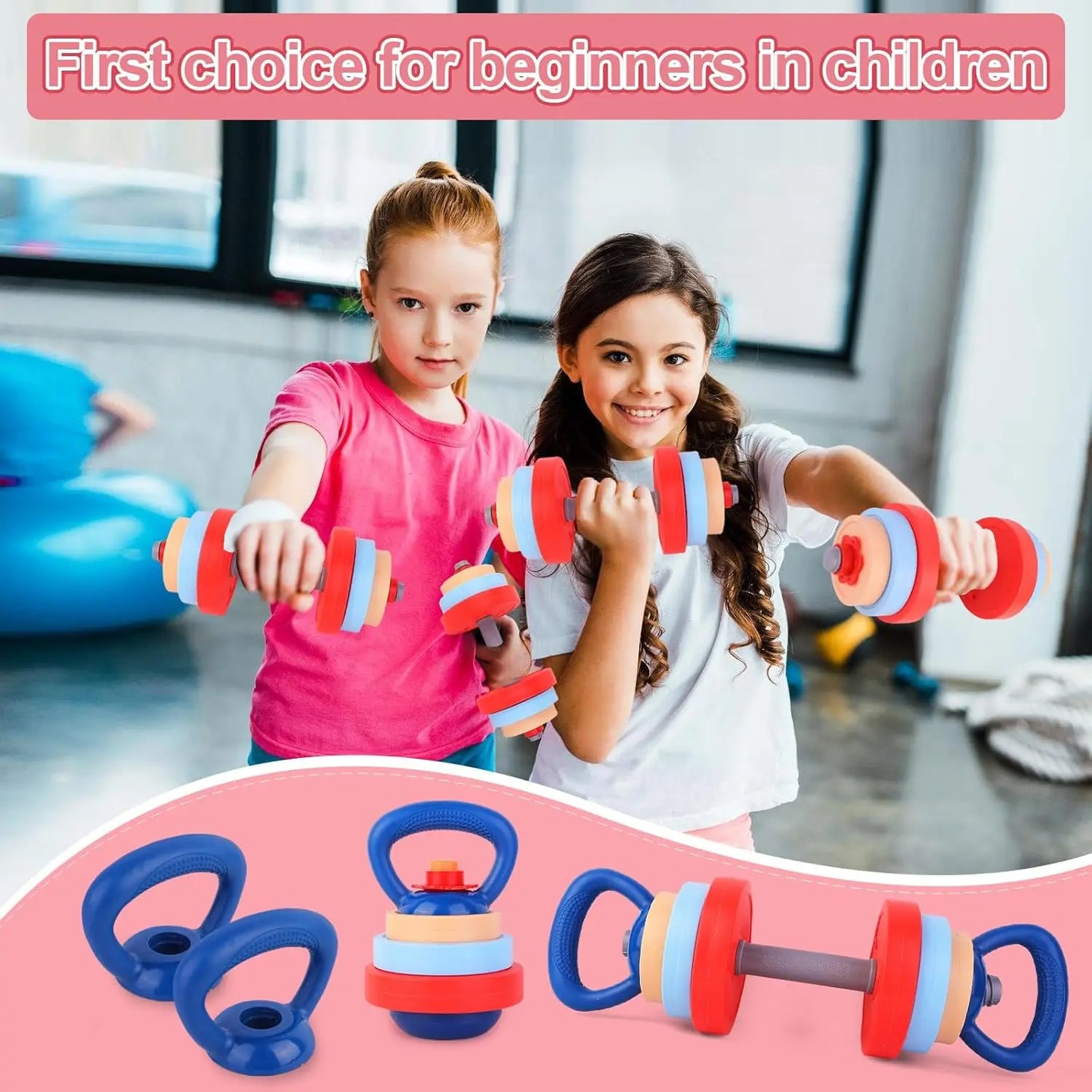 Adjustable Kids Dumbbells And Kettlebell Set For Active Play