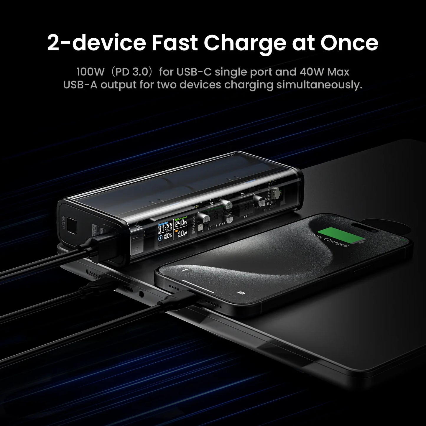 Sharge 140W Power Bank 20000mAh With Smart Display