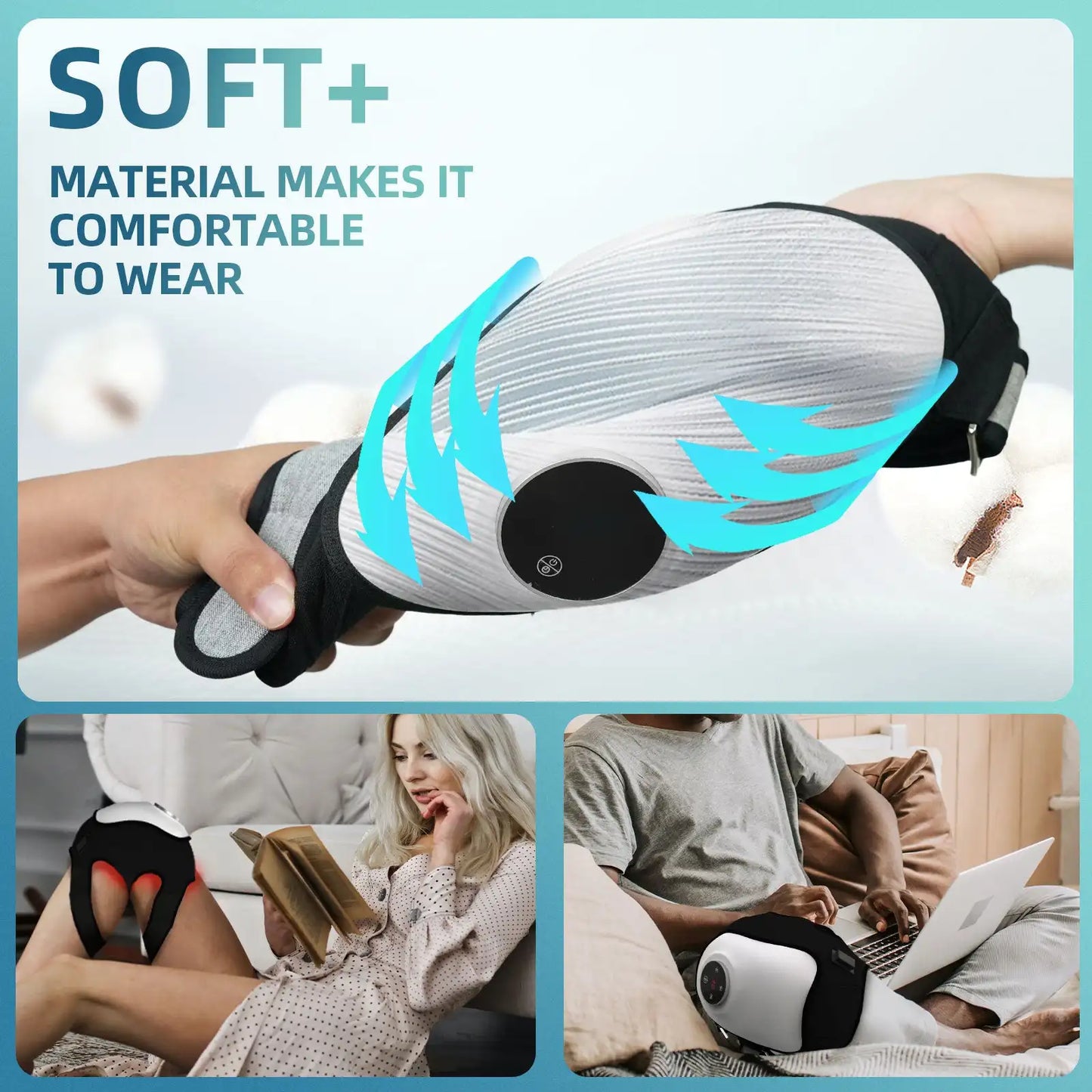 Knee Heating Massage Pad Infrared Heat And Vibration Pain Relief