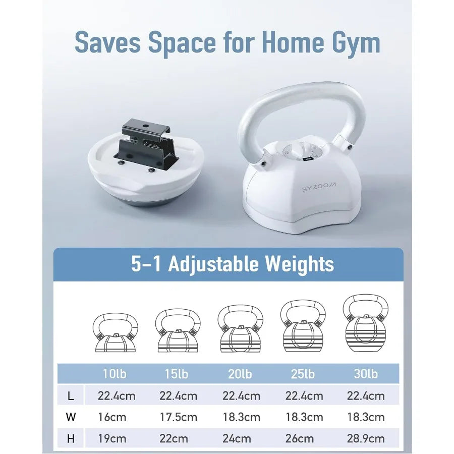 LISM Adjustable Kettlebell 30lb For Home Gym Full Body Workout