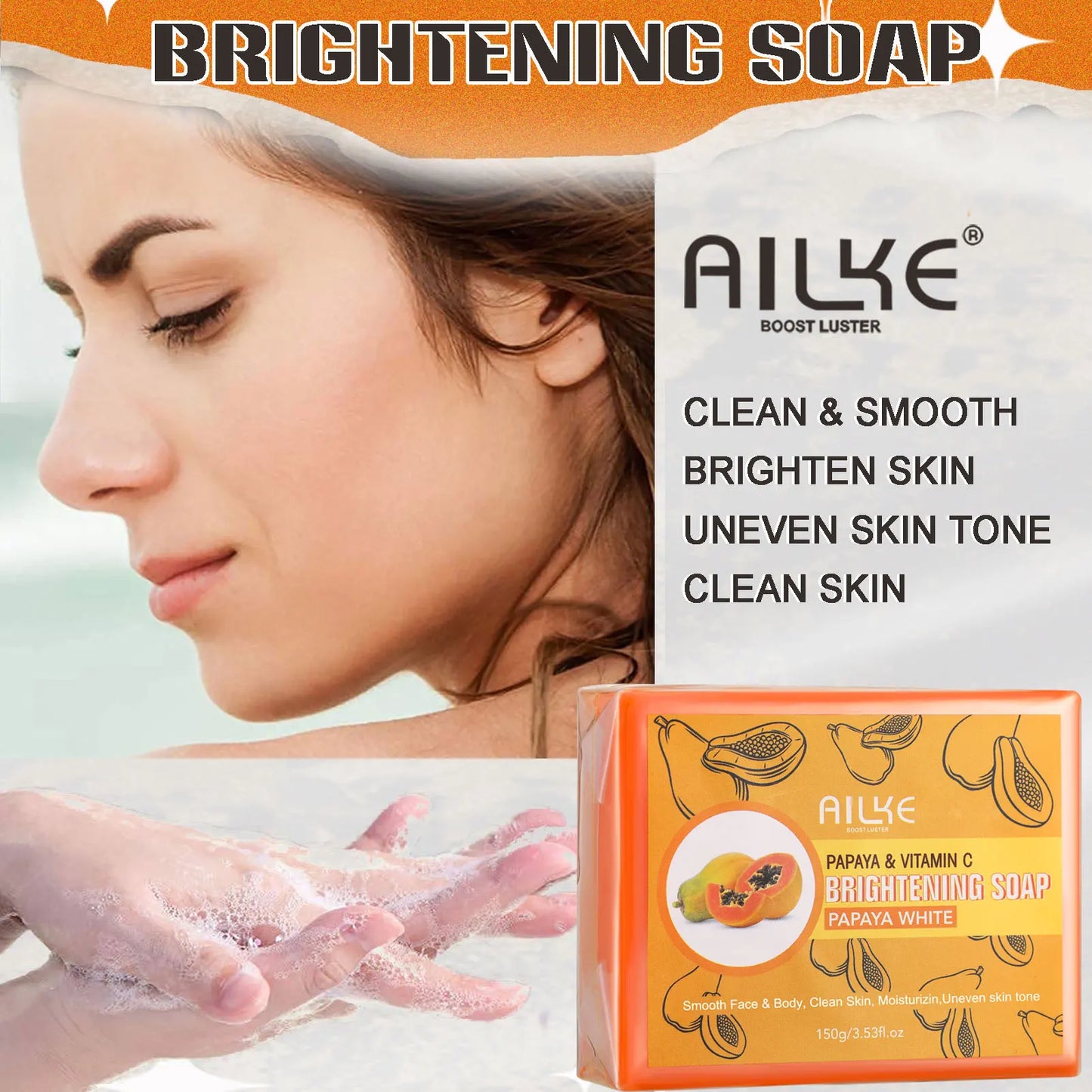 AILKE Natural Multi-Vitamin Lightening Skin Care Kit, Moisturize, Even Toning, Remove Dark and White Spots, Clean & Smooth Skin