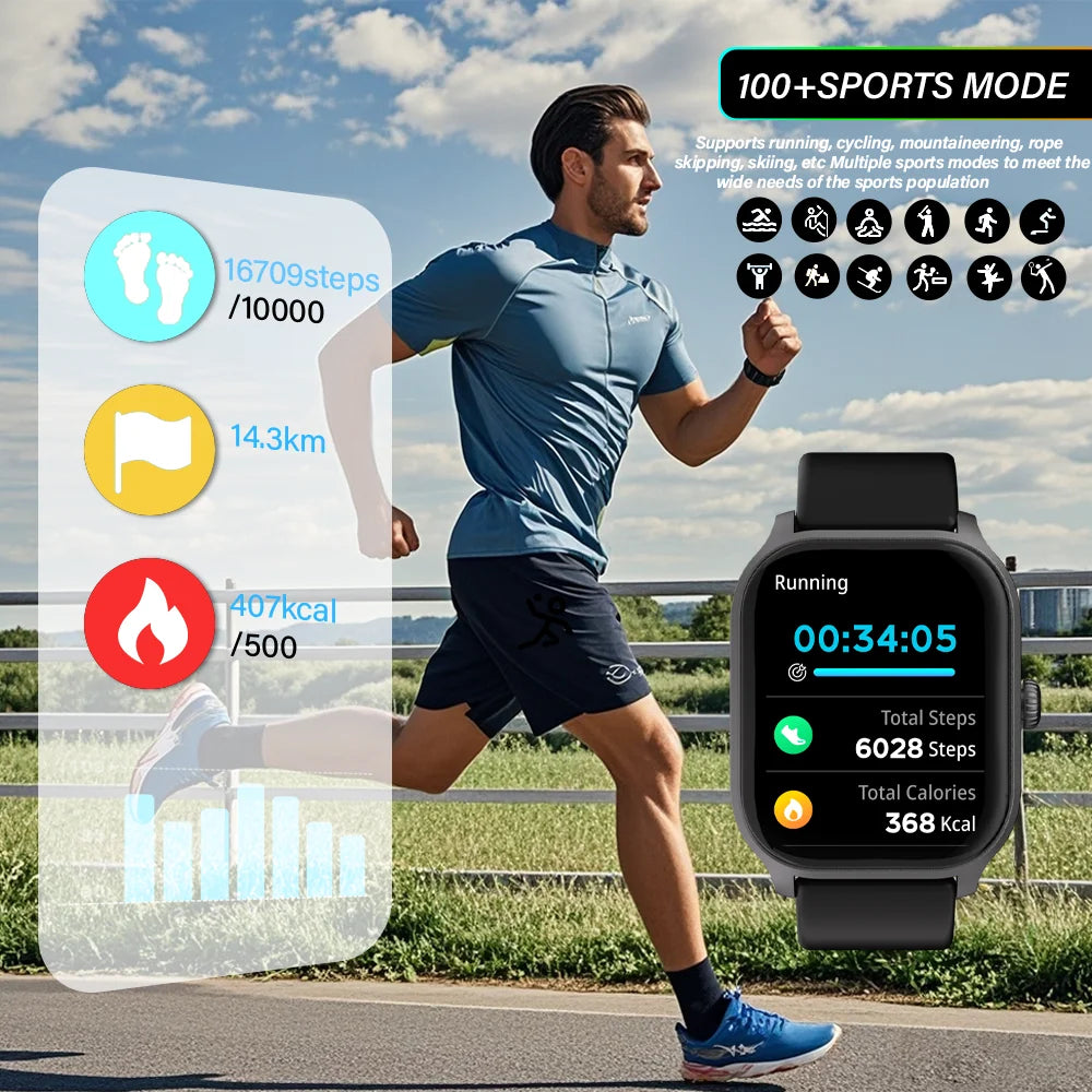 LAXASFIT Smart Watch Bluetooth Call With Voice Assistant