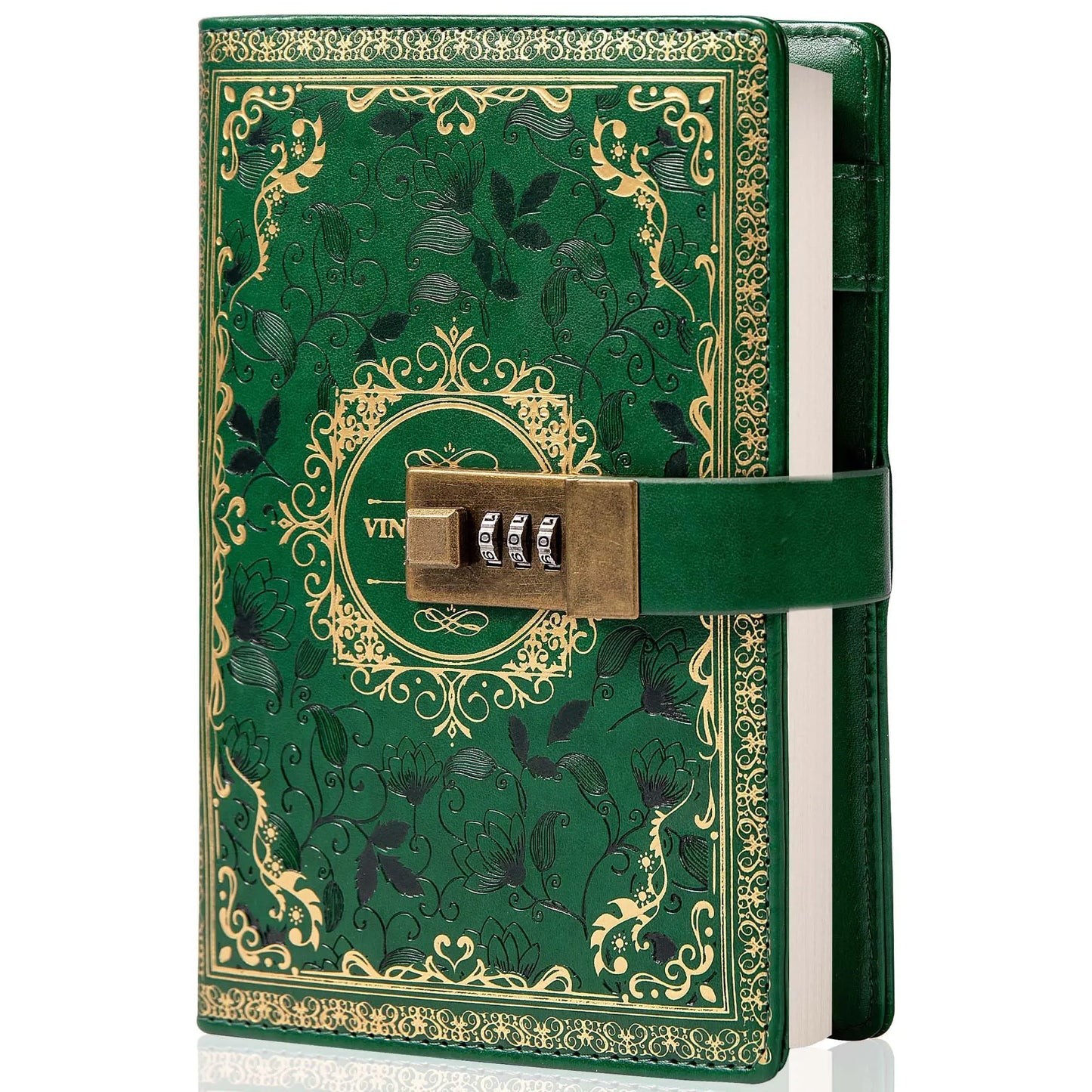 Digital Password Notebook With Lock PU Leather Privacy Journal