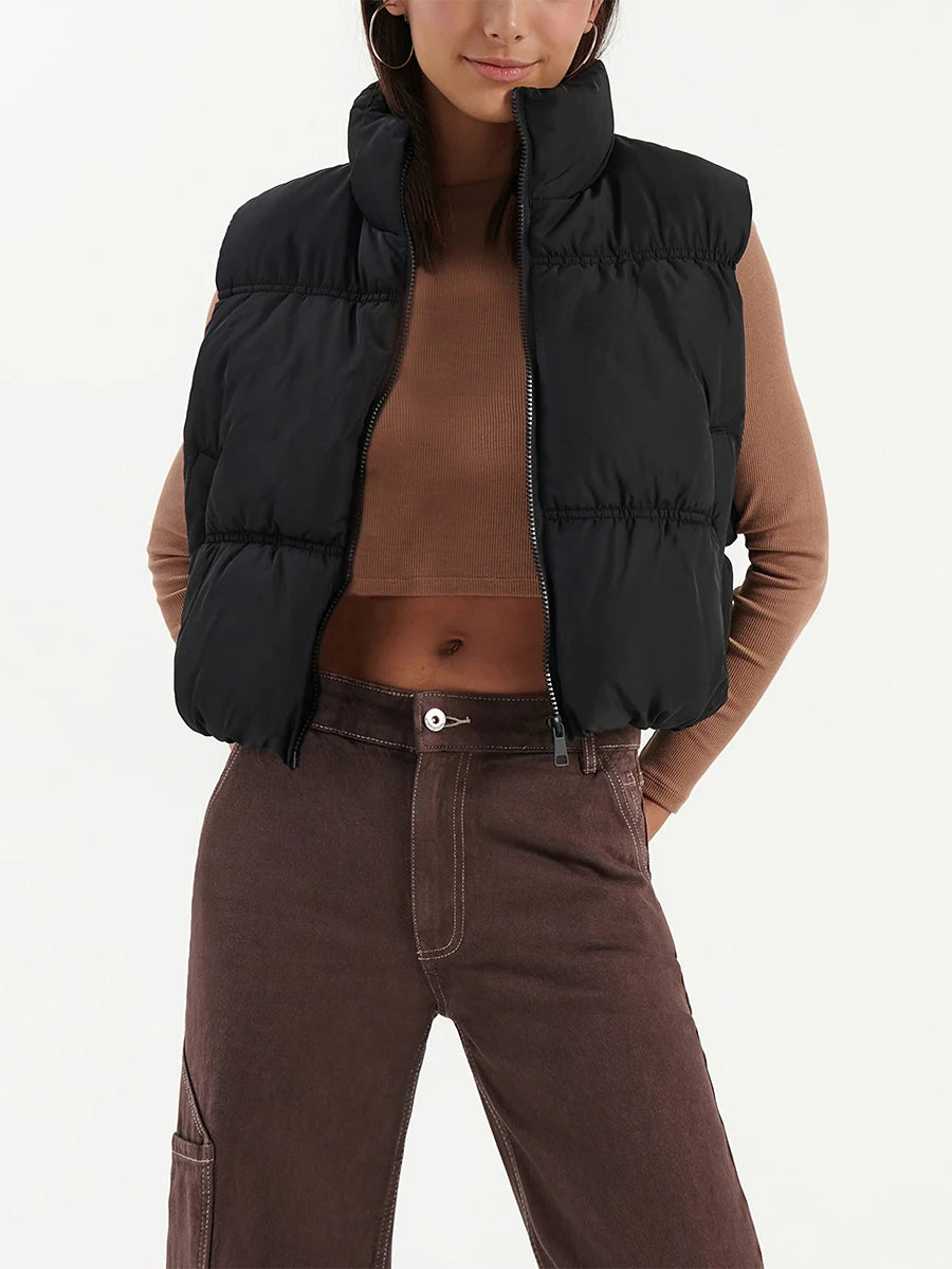 Hirigin Womens Winter Quilted Waistcoat Lightweight Zip Vest