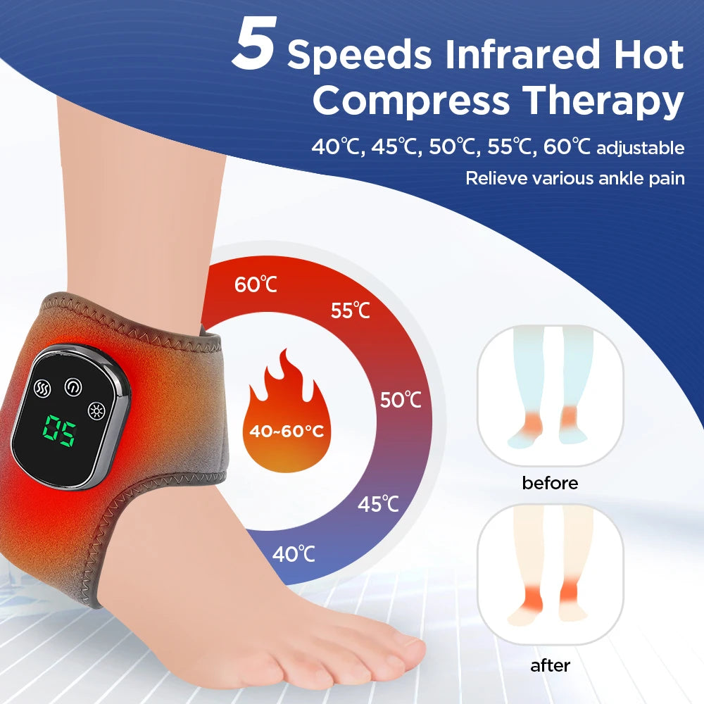 PASTSKY Electric Heated Ankle Massager With Foot Vibration
