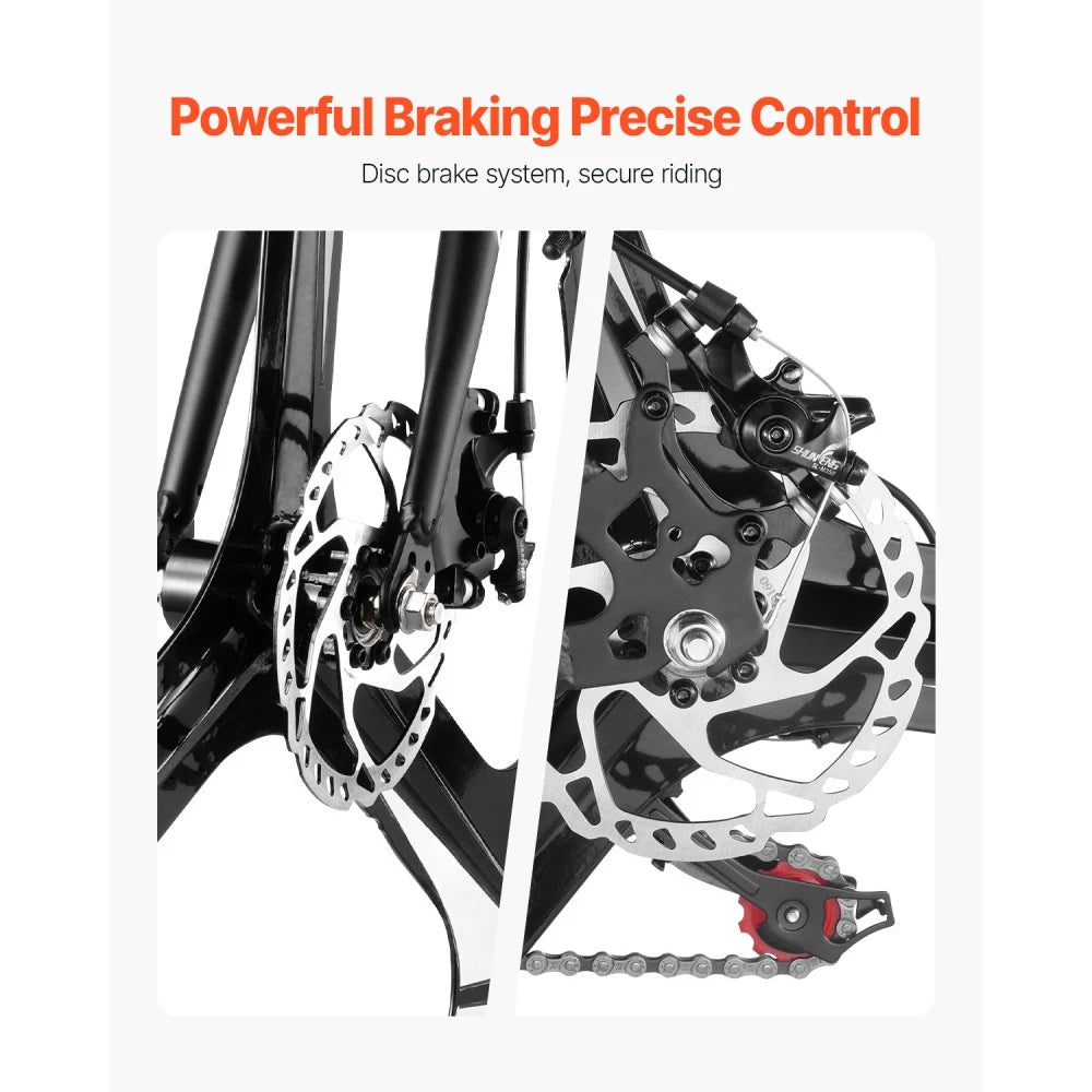 Road Bike With Carbon Steel Frame And Disc Brakes Performance