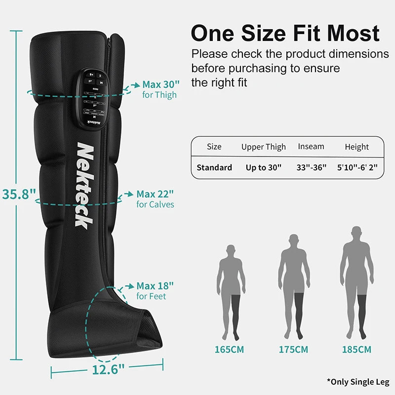 Nekteck Cordless Air Pressure Leg Massager Boots With Storage Bag