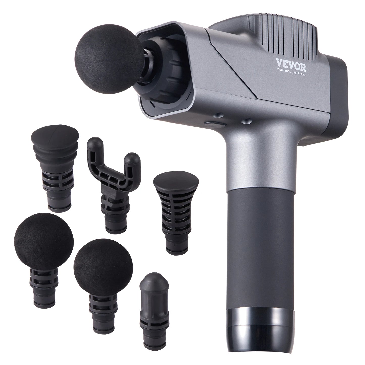 SucceBuy Deep Tissue Massage Gun Percussion Massager With 8 Speeds And 6 Heads