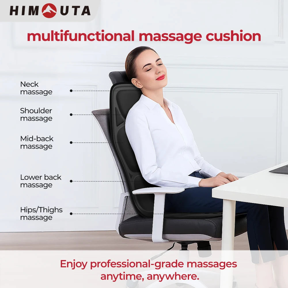 HIMOUTA Electric Back Massager Heated Full Body Chair Cushion