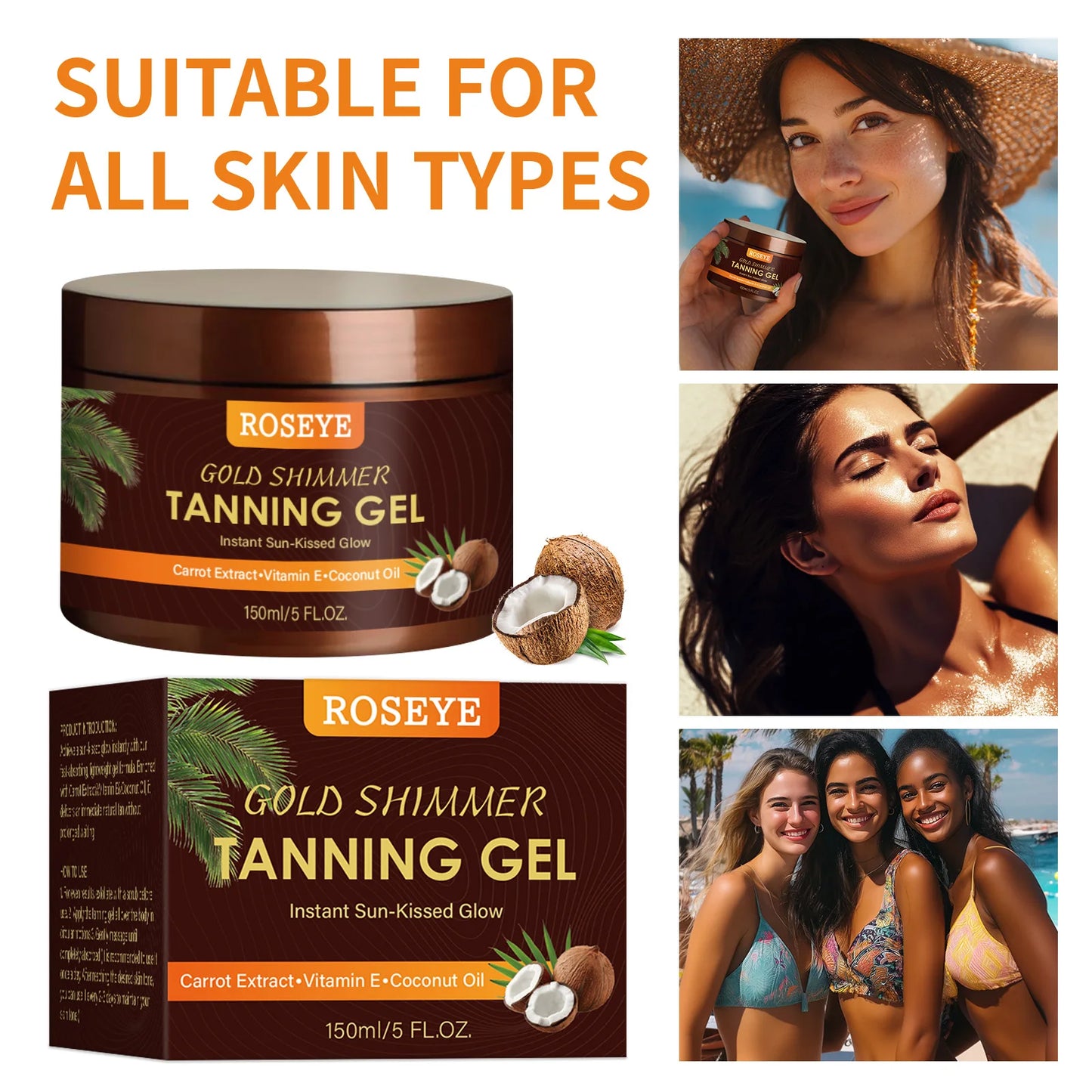 Summer Skin Self Tanning Cream Sunless Self Tanner For Face Body For Natural Glow Body Bronzer Easy Use Bronzing Lotion 150ml
