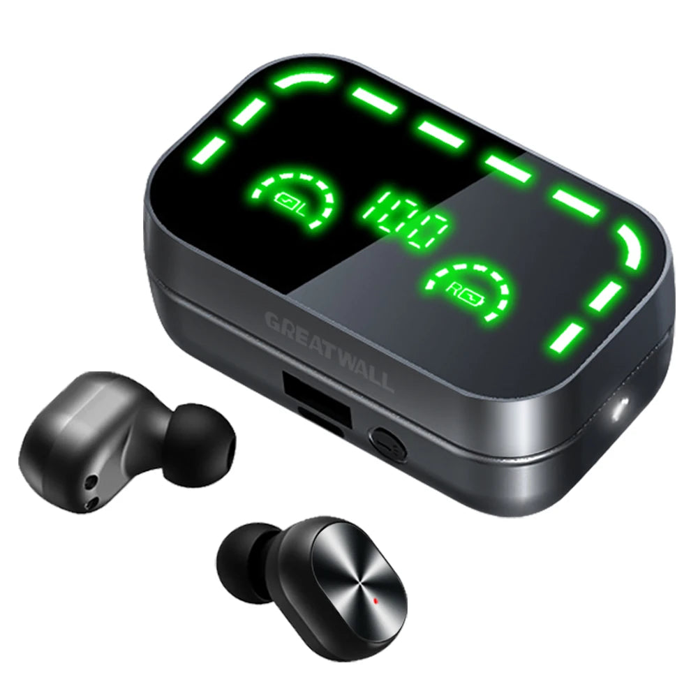 GREATWALL TWS Wireless Earphones With LED Display Microphone