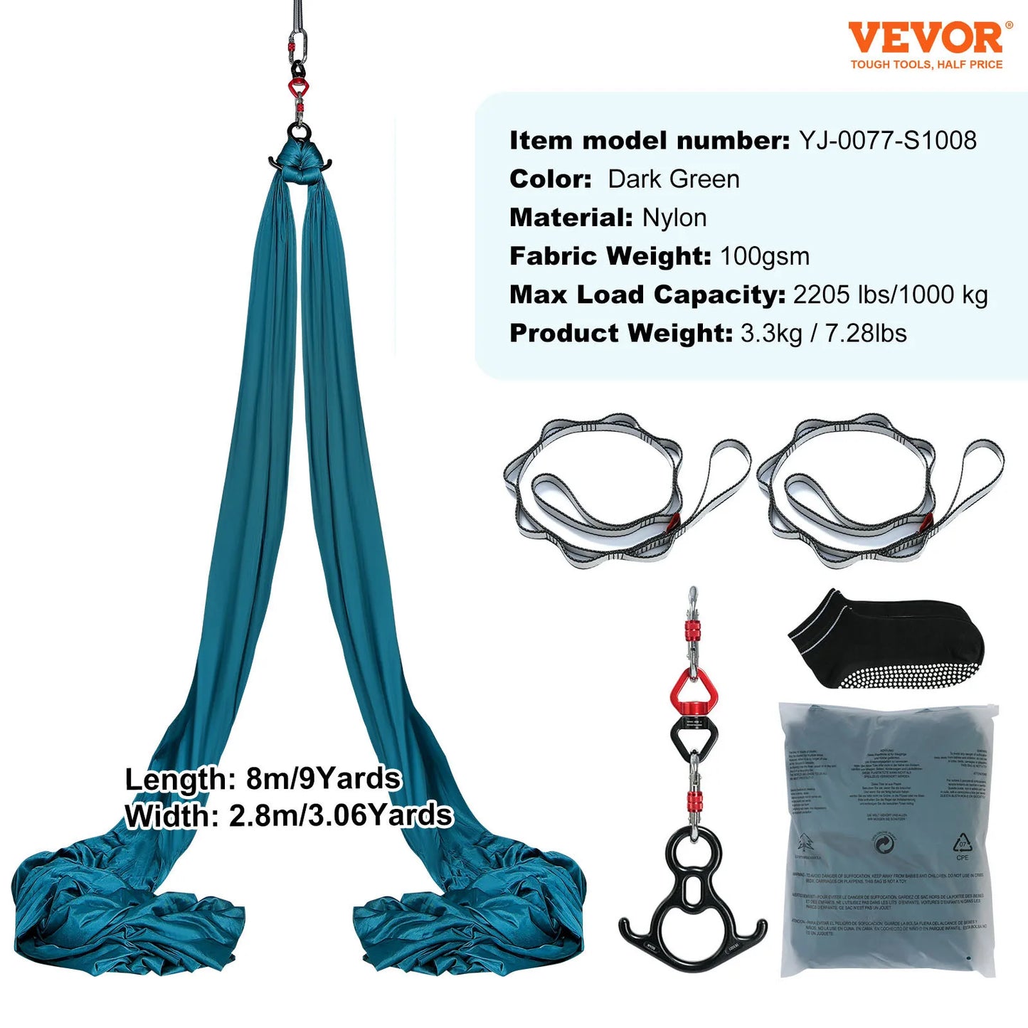 Aerial Yoga Hammock Starter Kit For All Levels Silk Fabric