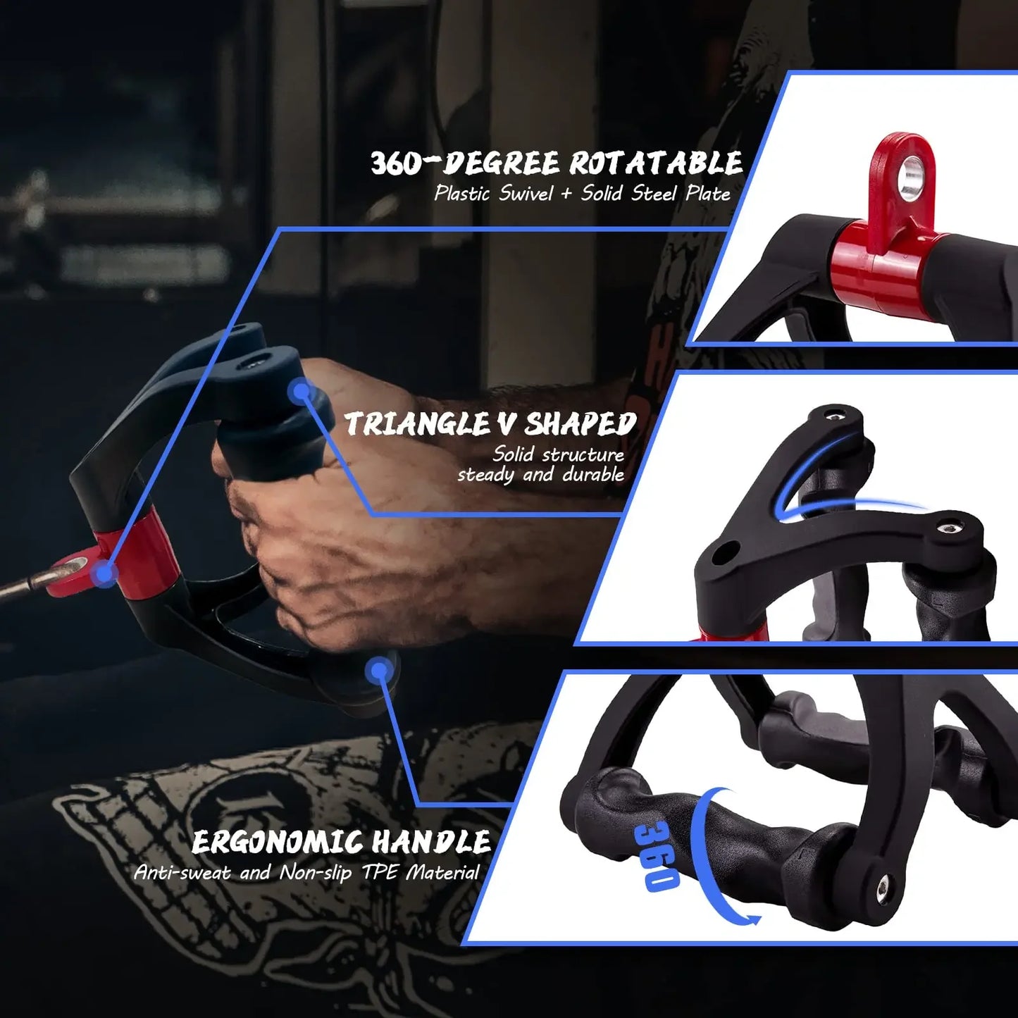 None V Shaped Lat Pulldown Handle for Strength Training