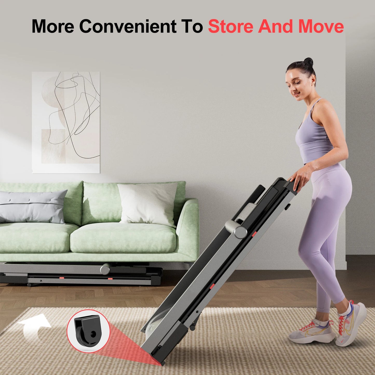Superun 3.5HP Foldable Incline Treadmill With Handle Bar