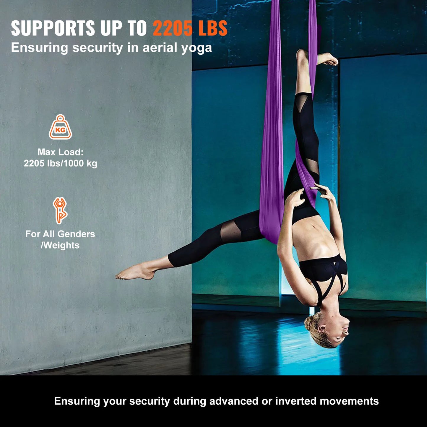 Aerial Yoga Hammock Starter Kit For All Levels Silk Fabric