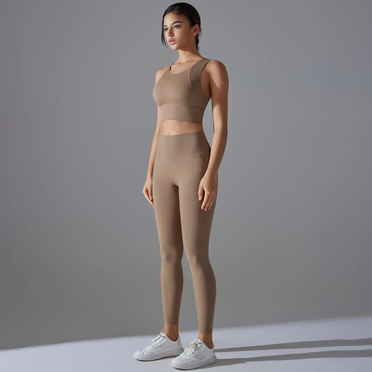 Women's Yoga Set With Crop Top And Running Pants Sportswear