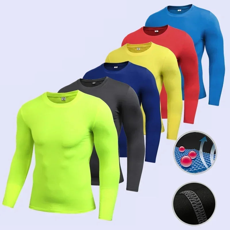 NONECN Autumn Keep Warm Compression Running T Shirt Long Sleeve