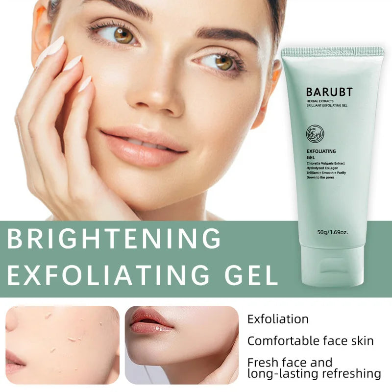 Herbal Exfoliating Gel Deep Cleanse Gentle Skin Scrub Brightening Moisturizing